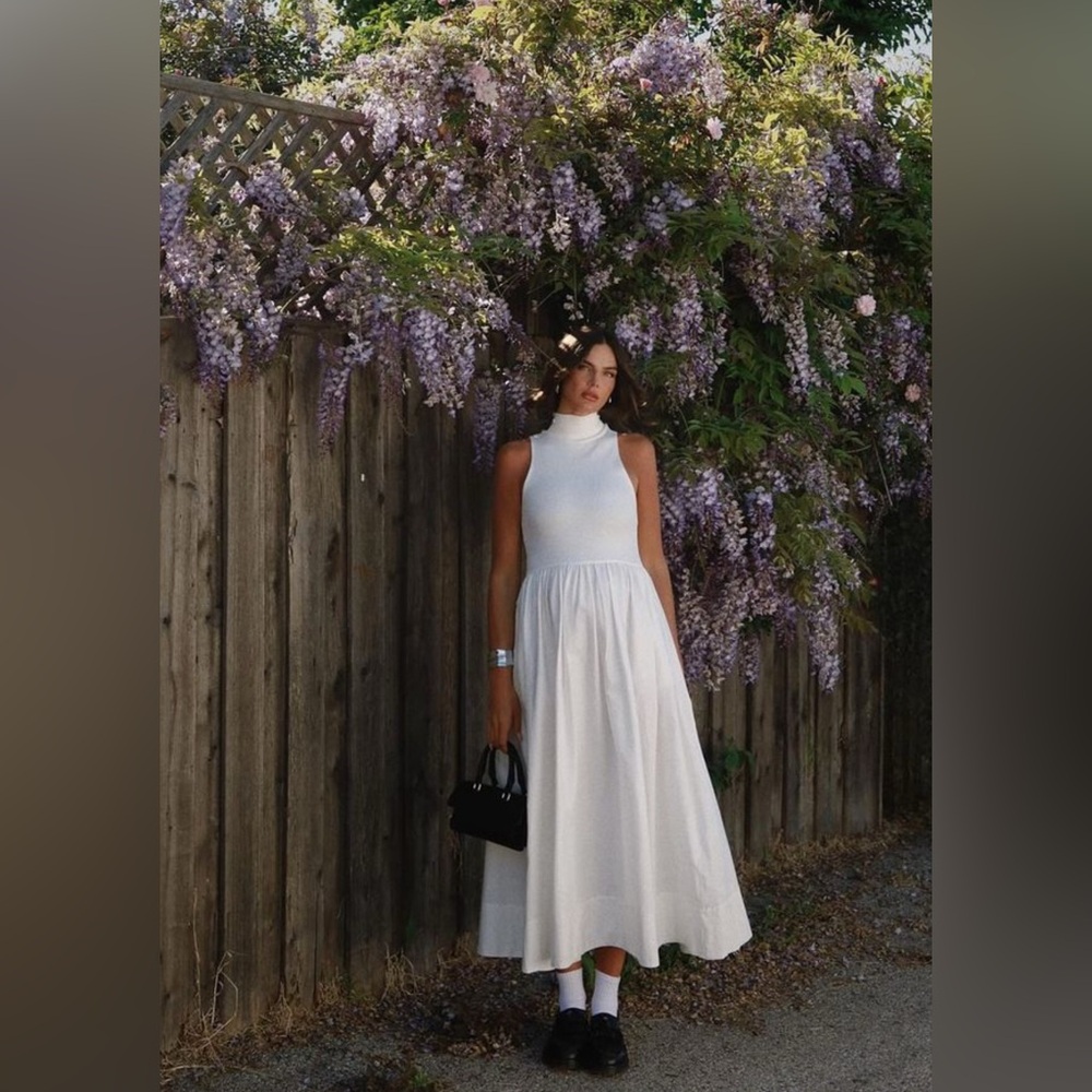 Reformation Sleeveless Cream Dress New XS Stunning NEW - Picture 7 of 15